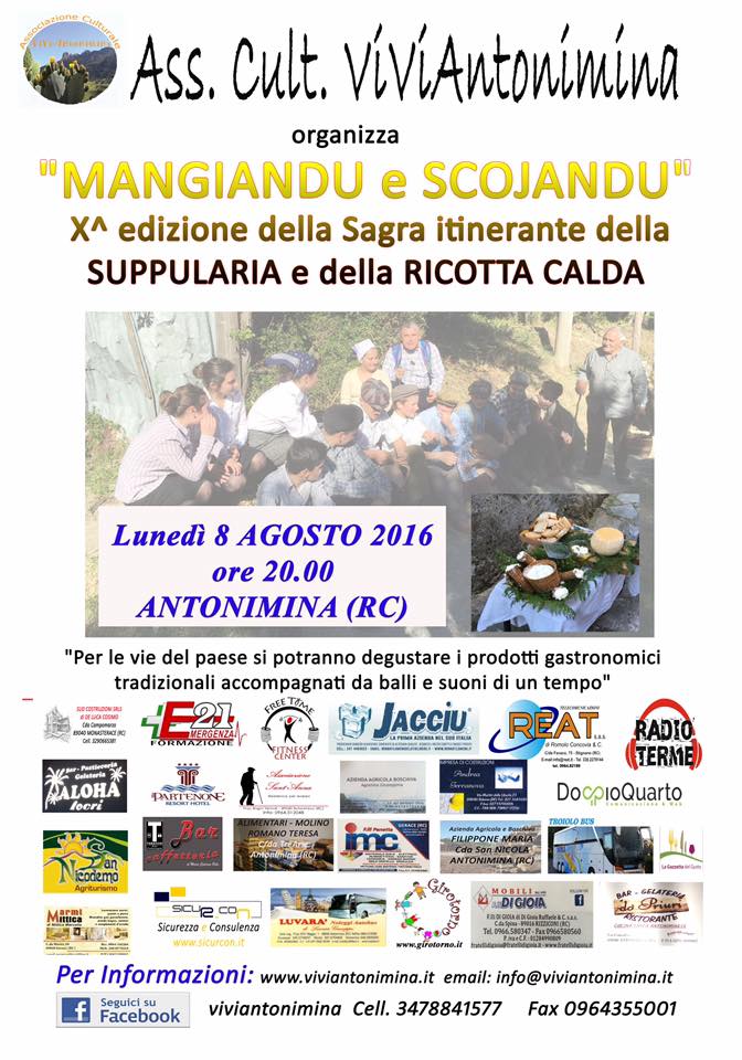 Mangiandu e Scojandu, la sagra estiva di Antonimina